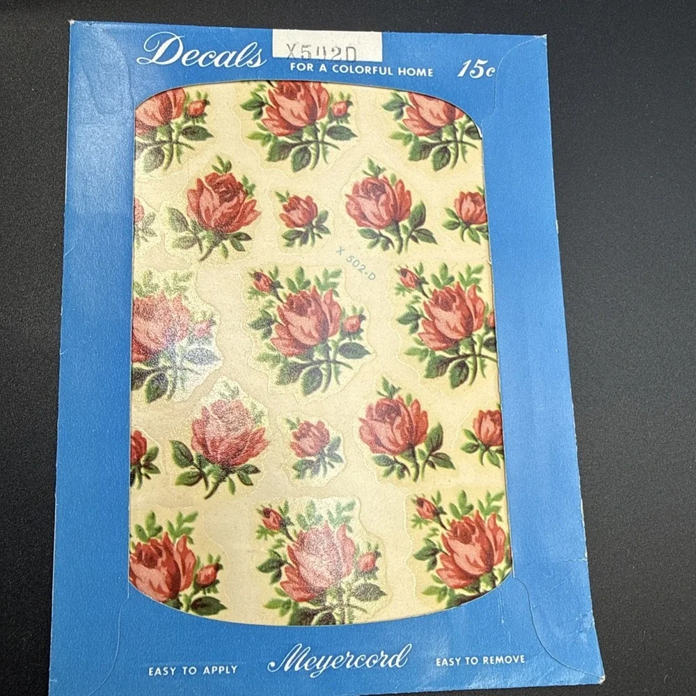 1950s Meyercord Decals Flowers Small And Extra Small (lot Of 2)